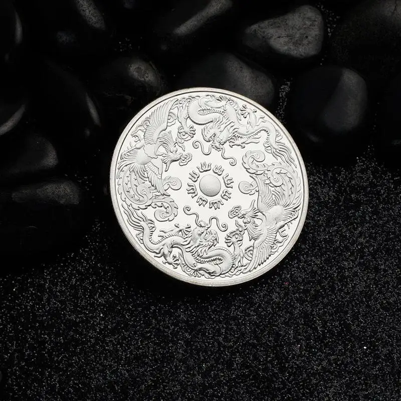 Fengshui китайские монеты Дракон и Феникс Коллекционная счастливая монета памятная