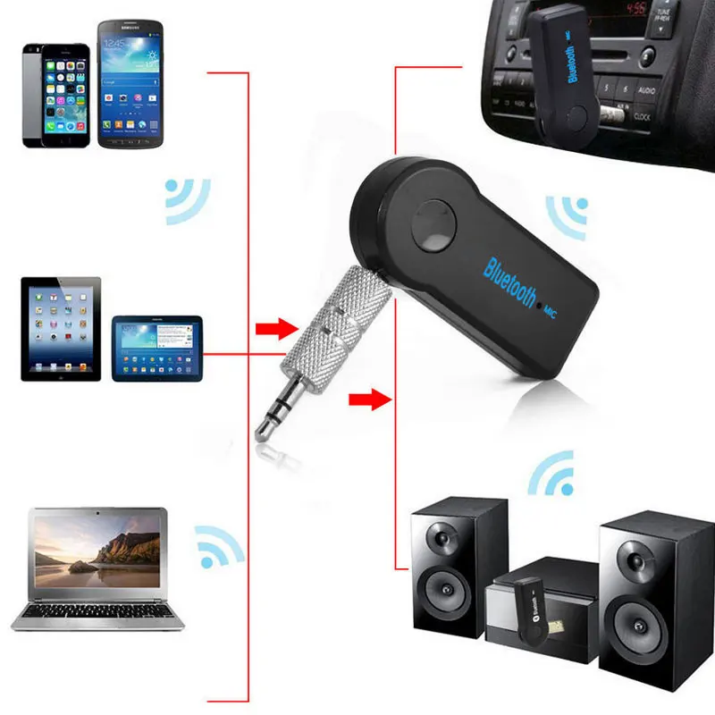 Bluetooth беспроводной аудио приемник Универсальный адаптер Hands free стерео AUX