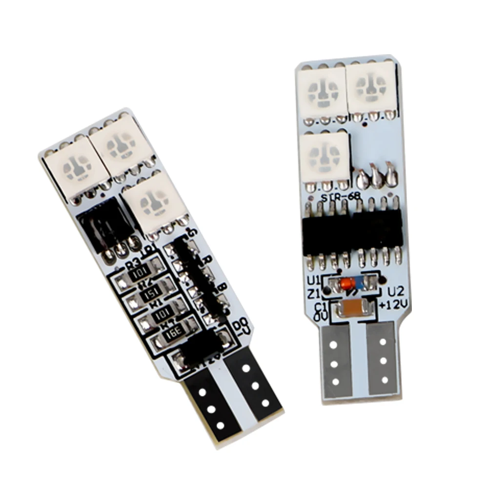 LEEPEE 2 шт./компл. T10 SMD 5050 W5W RGBW светодиодный светильник на танкетке с пультом