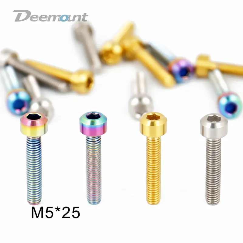 

Deemount M5x25mm Bicycle Titanium Bolts Hex Headed MTB Mountain Bike 4 PCS Ti Screw Cycle Fastening Parts for Brake Lever
