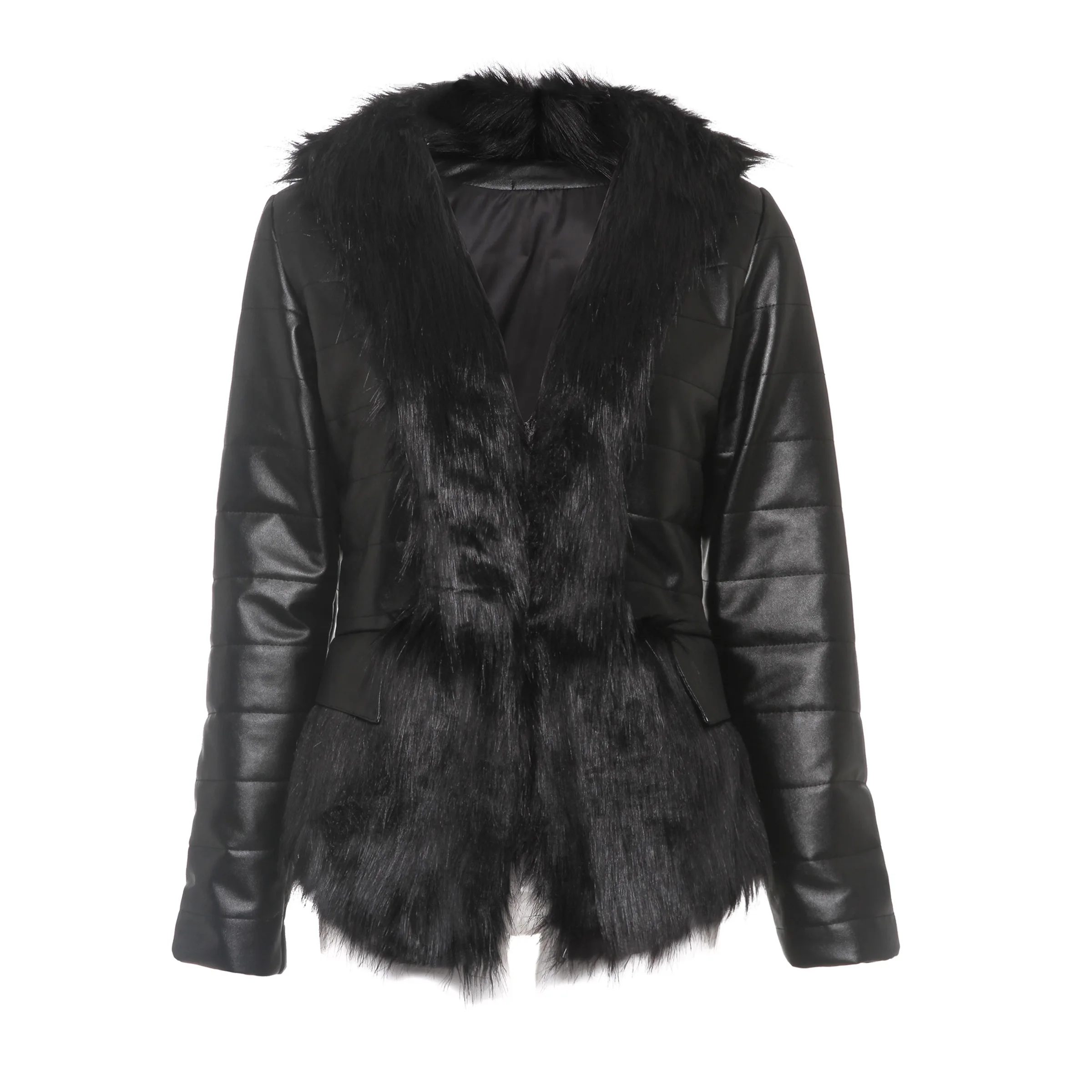 Faux Leather Jacket Female Women Winter Coat Thickening Cotton Womens Outwear 2018 | Женская одежда