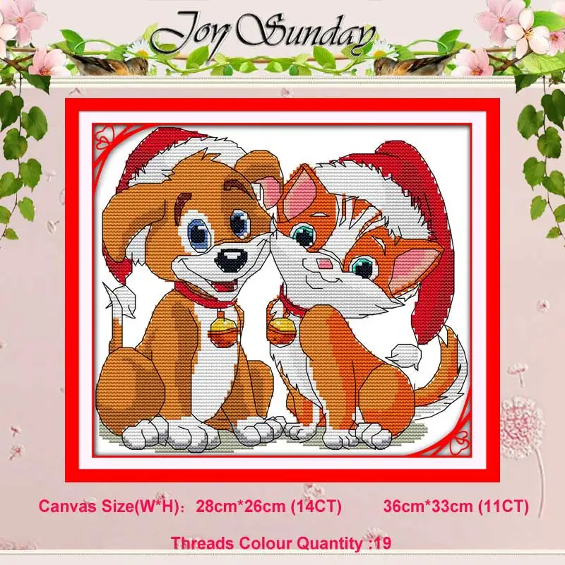 Christmas dog Рождественский Кот, птица, сова, животные, вышивка крестиком, 11CT, 14CT, Набор для вышивки крестиком,, Набор для вышивания крестиком, вышивка, рукоделие - Цвет: Christmas dog