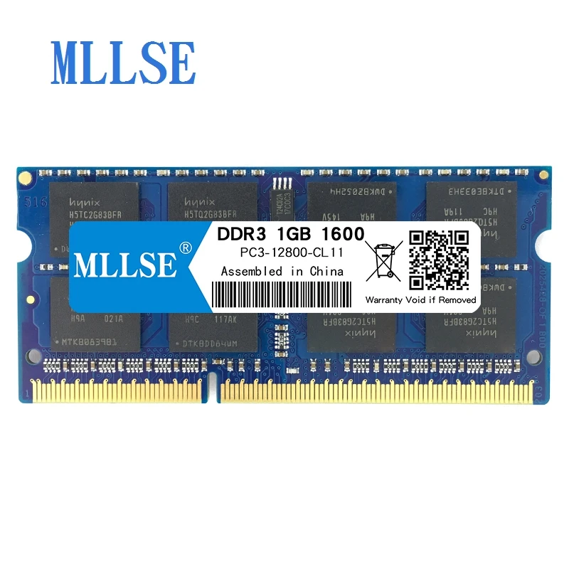 Mllse ноутбук Sodimm ram DDR3 1 ГБ 1600 МГц 1,5 в память для ноутбука PC3-12800S 200pin без ECC ноутбук ram memoria