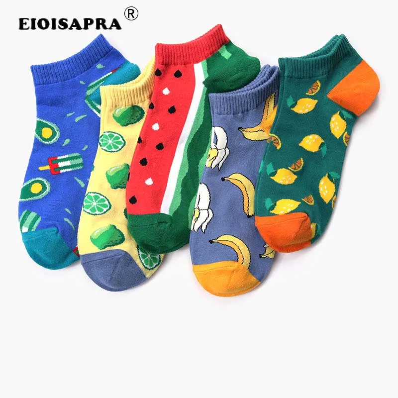 Новинка модные носки с фруктами женские счастливые sharajuku хлопковые креативные