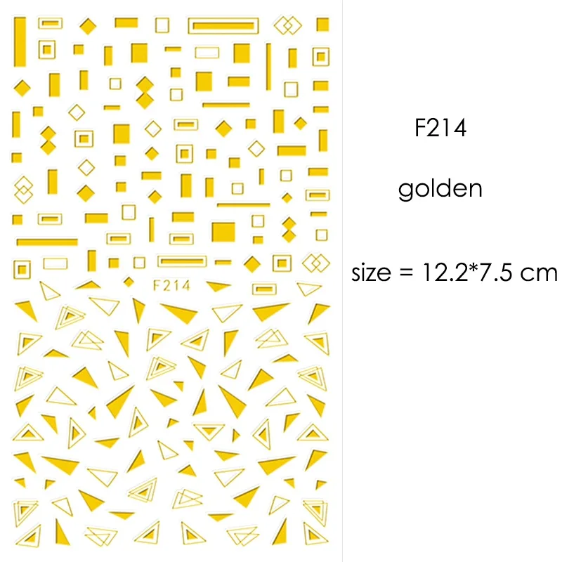 F212-F218 наклейки для ногтей серии s F 12*7,5 см белый черный золотой серебряный узор самоклеющиеся наклейки для украшения ногтей