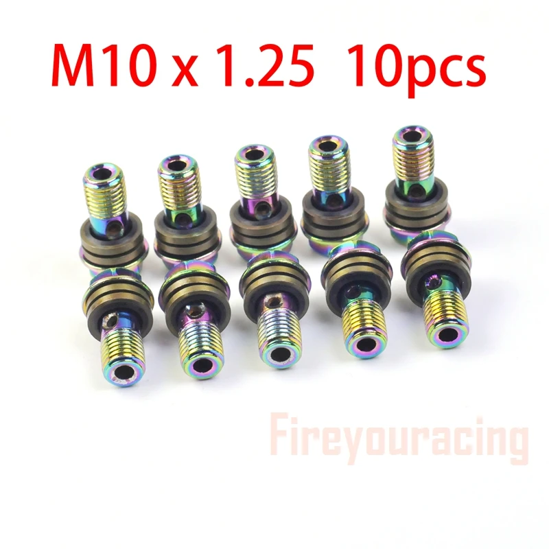 Fireyouracing мотоциклетный тормозной шланг болты гидравлический насос сцепления Главный Цилиндр банджо винт масло выход болты гайки M10 Colorfuls