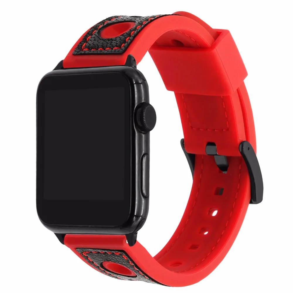 Bandream кожаный чехол и силиконовый резиновый ремешок для наручных часов iWatch версия
