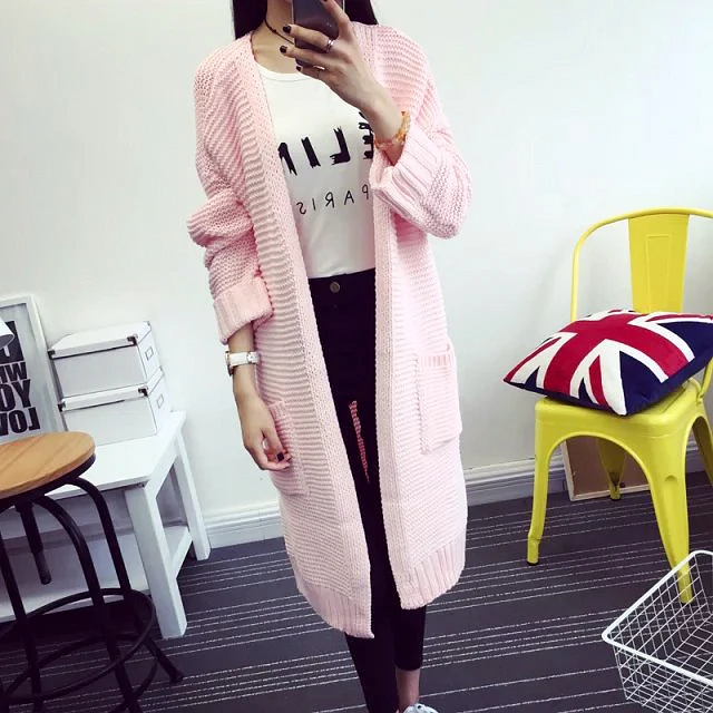 cardigan 2019 Korean Style Fashion Women Long Sweaters Cardigan Autumn Winter Casual Sleeve Knitted Coat
