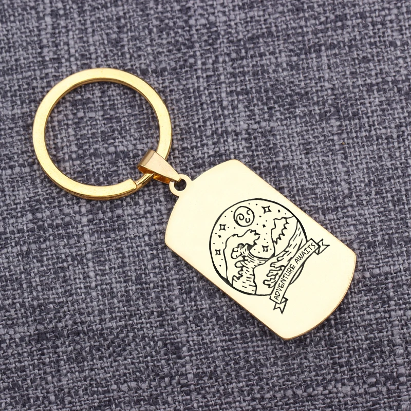 Gifts Adventure Awaits Graduation Present Engraved Scenes Key chains Hot Sale 2019 Creative Keyring Souvenir Bag Charms Dog Tag | Украшения