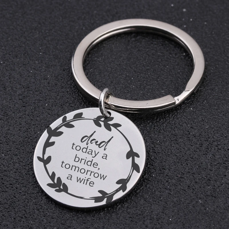 A Pair Personalized Date Keychain Engraved Dad Today Bride Tomorrow Wife Forever Your Little Girl Father Of Gift | Украшения и