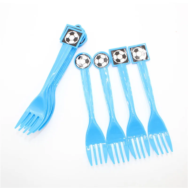 Forks 10pcs Тема Кубка мира футбол Зеленый День рождения украшения детские одноразовые столовые приборы набор салфеток Подарочный пакет вечерние принадлежности - Цвет: Forks 10pcs