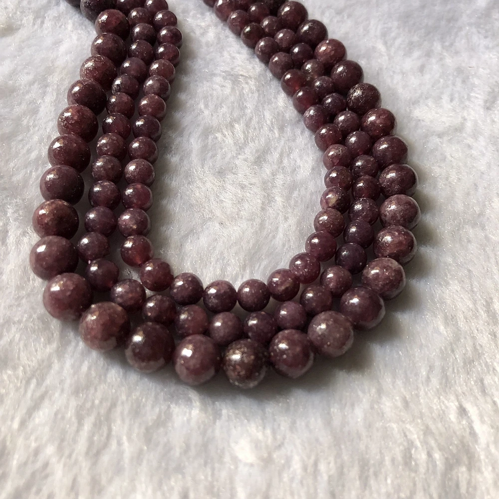 AAA Top Quality Natural Lepidolite Beads 6MM 8MM 10MM Purple Round Semi Gem Stone Jewelry Loose 1string of 15.5&quot | Украшения и