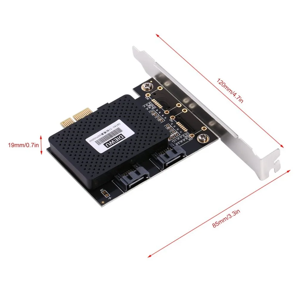 DIEWU PCIE к 3 0 SATA карта с 2 портами плата PCI Express порты расширительного