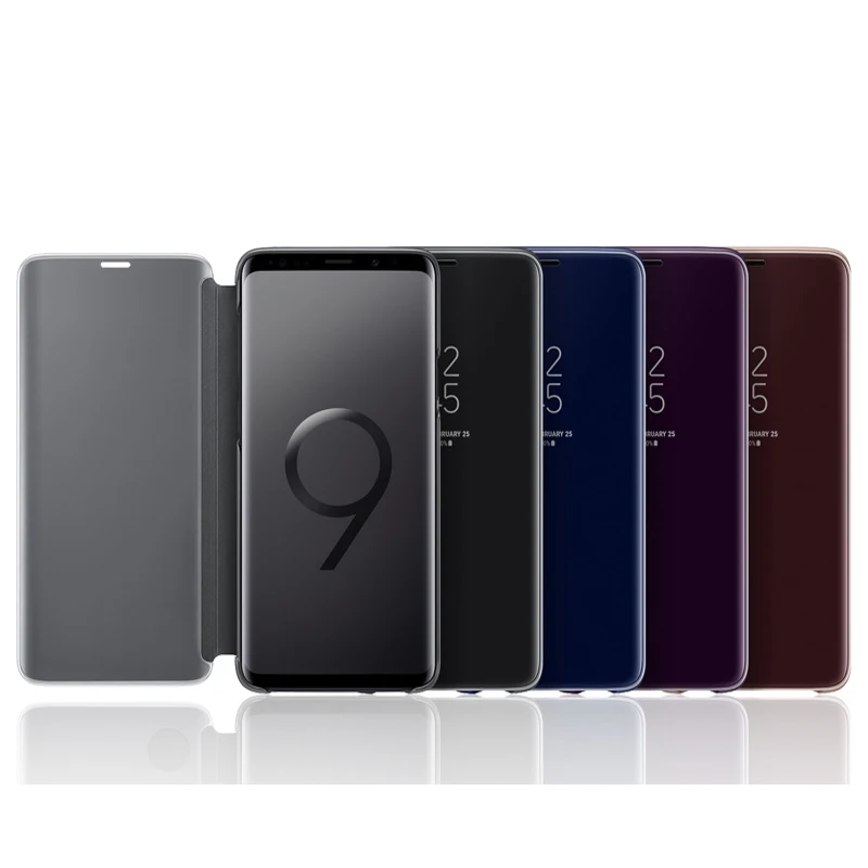 

Lamorniea Smart Chip Case For Samsung Galaxy Note 9 8 Luxury Flip Leather Cover S6 S7 Edge S8 S9 Plus View Standing Mirror Case