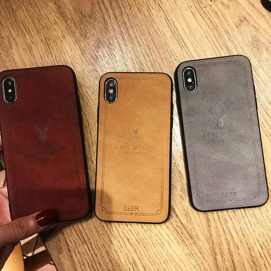 Business Leather Phone Case For iPhone X 7 8 6 6S Plus Simple Pattern iPhoneX Back Cover Thin Coque |