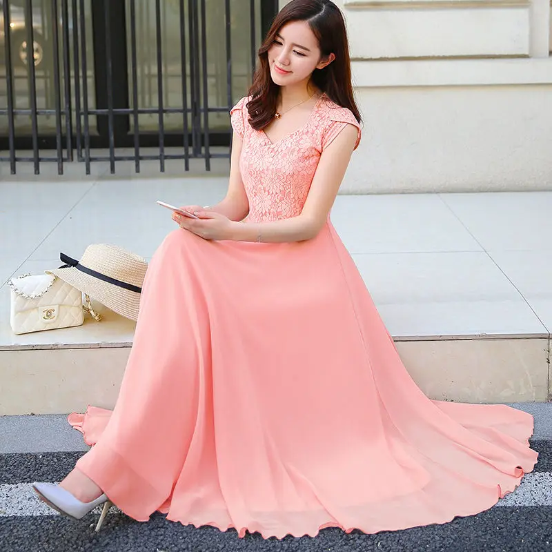 Fashion New Boho Purple Solid Lace Patchwork Chiffon Beach Dress Women 2019 Summer Tank Big swing Dresses Female Vestidos Mujer | Женская