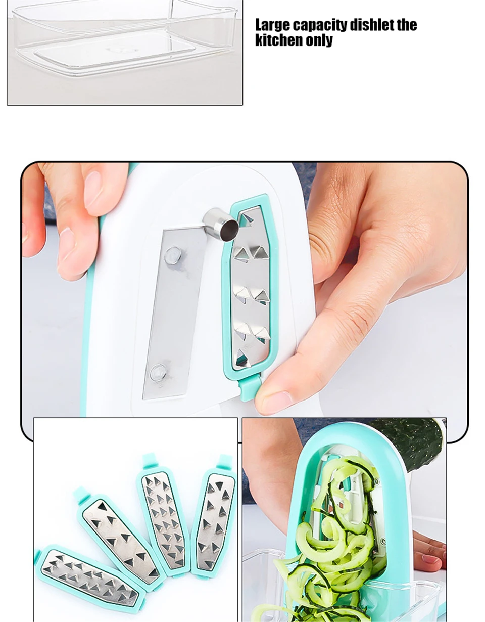 ACEBON 4 шт. Лезвия Многофункциональный Овощной Spiralizer Руководство спираль нержавеющая сталь лезвие измельчитель для фруктов Salsa картофеля