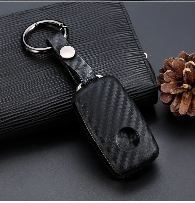 WFMJ силиконовый чехол для автомобильного ключа из углеродного волокна Volkswagen Amarok