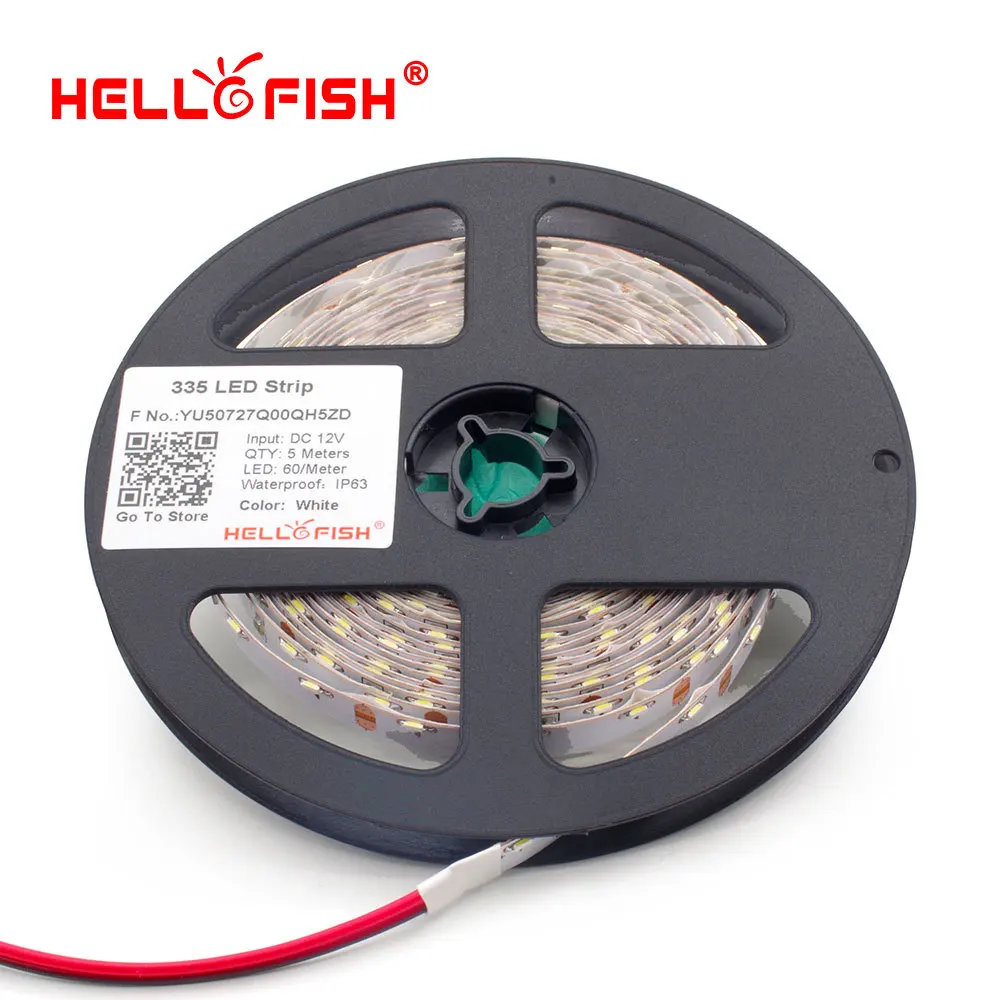 Hello рыбы 5 м 335 излучения со 300 SMD светодиодный полосы 12V гибкие света 60