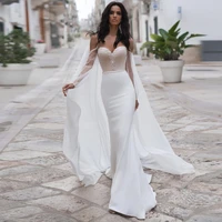 2020 new sweetheart neckline mermaid wedding dresses vestidos de novia elegant custom made bohemian chiffon bride dress