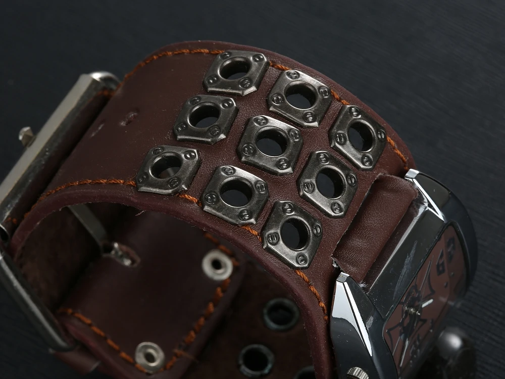 Часы наручные мужские кварцевые в стиле панк модные с металлическим ремешком