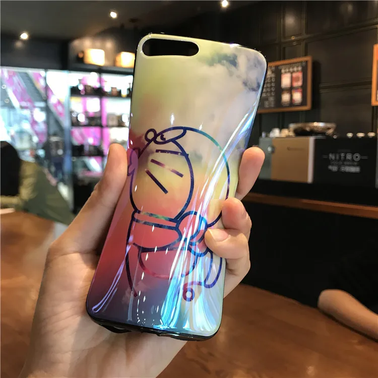 Doraemon узорчатый чехол для iPhone 6 6s 7 8 Plus Мягкий защитный X XS MAX XR TPU милые панели