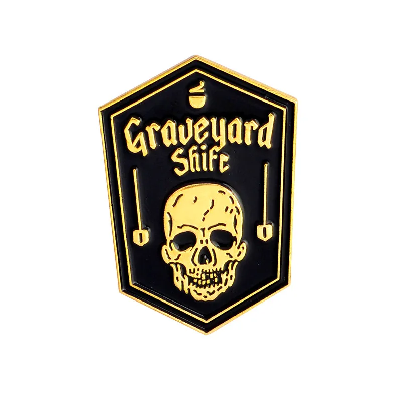 graveyard g Мисс Зое, панк, скелет, пират, Морской Компас, АКС, Череп, гроб, эмаль, булавка, значок, брошь для женщин, мужчин, рубашки, джинсовая куртка, булавки - Окраска металла: graveyard g