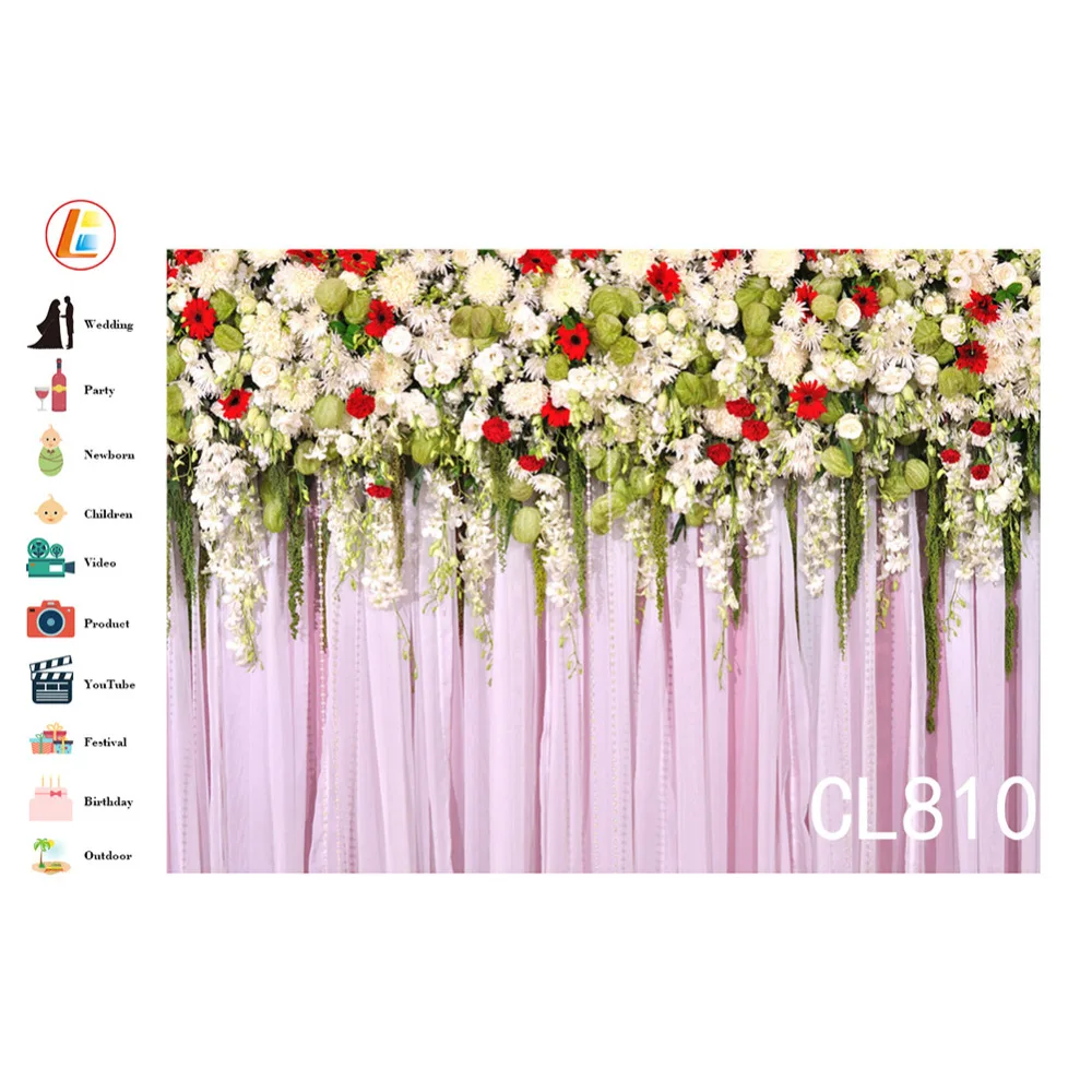 LB полиэстер и Винил фоны для фотостудии фотосъемки великолепные цветы розовый