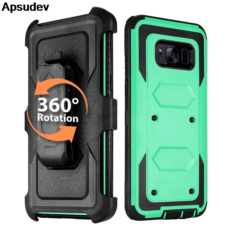 

Защитные Чехлы Apsudev для Samsung S8, чехол из мягкого ТПУ, гибридный защитный чехол для Samsung S8 Plus с зажимом для ремня