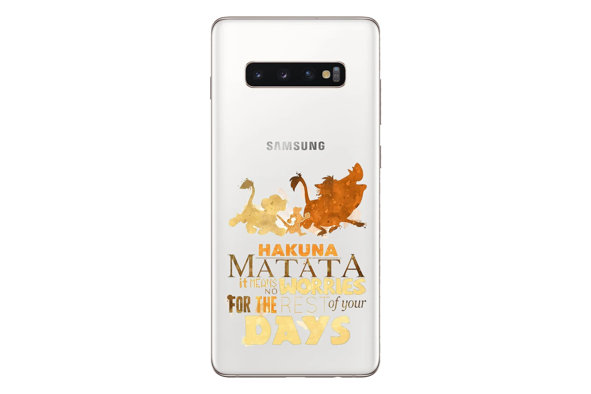 Мягкая задняя крышка из ТПУ с акварельным рисунком короля льва пумбы Hakuna Matata для трех Galaxy Note9 S6 S7 S8 S9 S10 Plus M10 M20