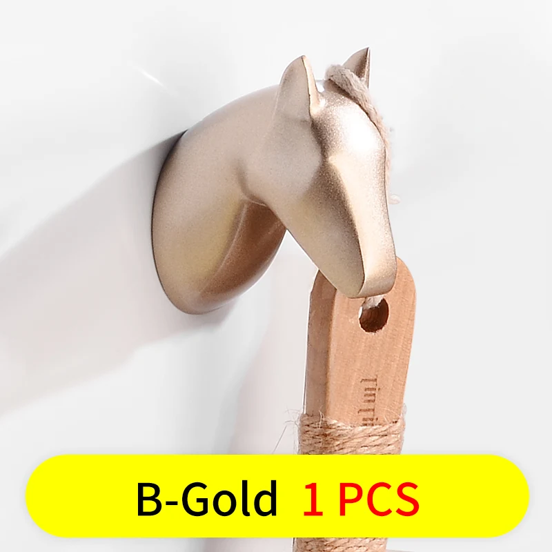 B-Gold Крючок для халата, черный крючок для ванной комнаты, крючок для полотенец, сумка для ключей, шляпа, Декоративный олень, крючок для одежды, настенная полка, аксессуары для ванной комнаты - Цвет: B-Gold
