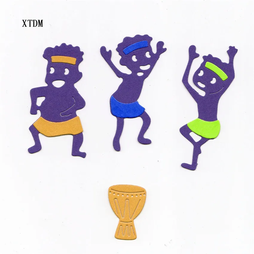 Высекающая игрушка танцующие люди металлические изделия Бумажные тисненые DIY