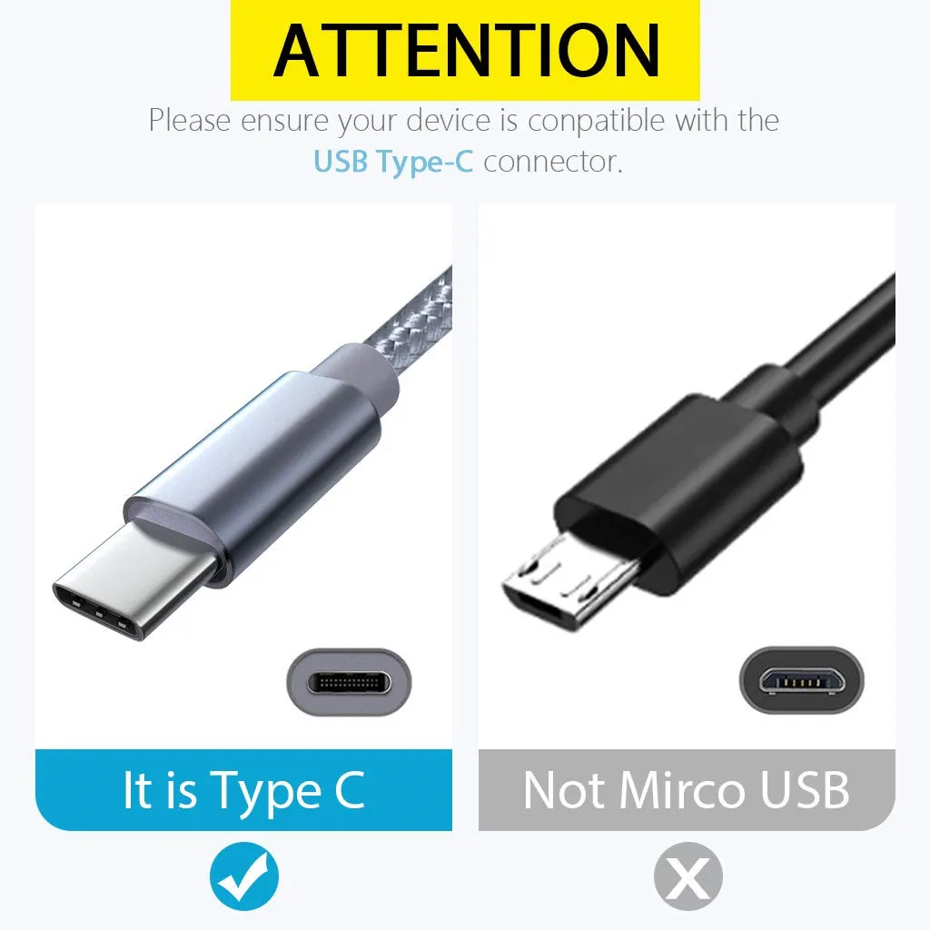 Кабель зарядного устройства USB Type C с нейлоновой оплеткой для быстрой зарядки и