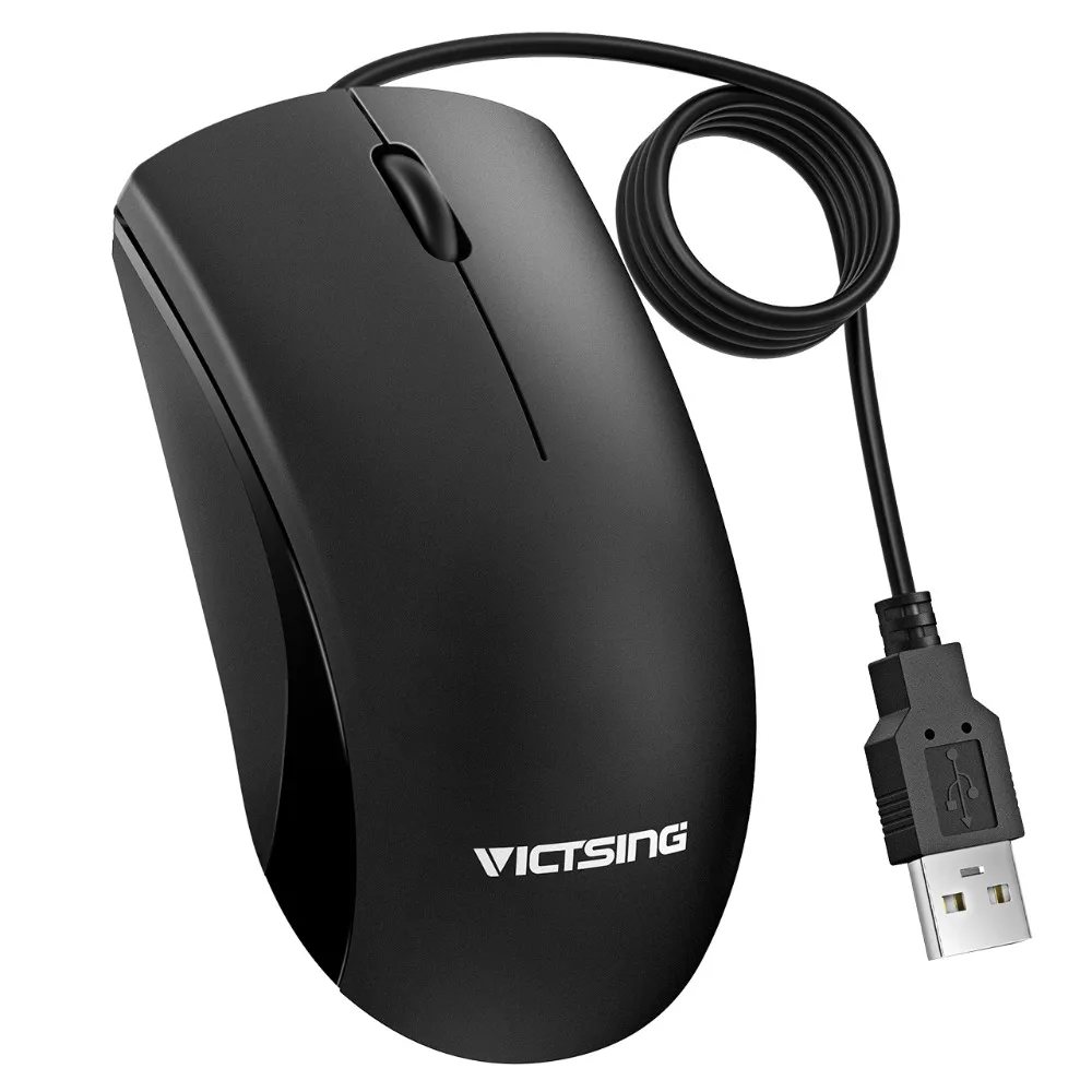 VicTsing офисные Мышь эргономичная Проводная Оптическая USB Мышь дешево 3 Кнопки компьютер Мышь для Win7/8/10/XP Plug& Play Рабочая Мышь