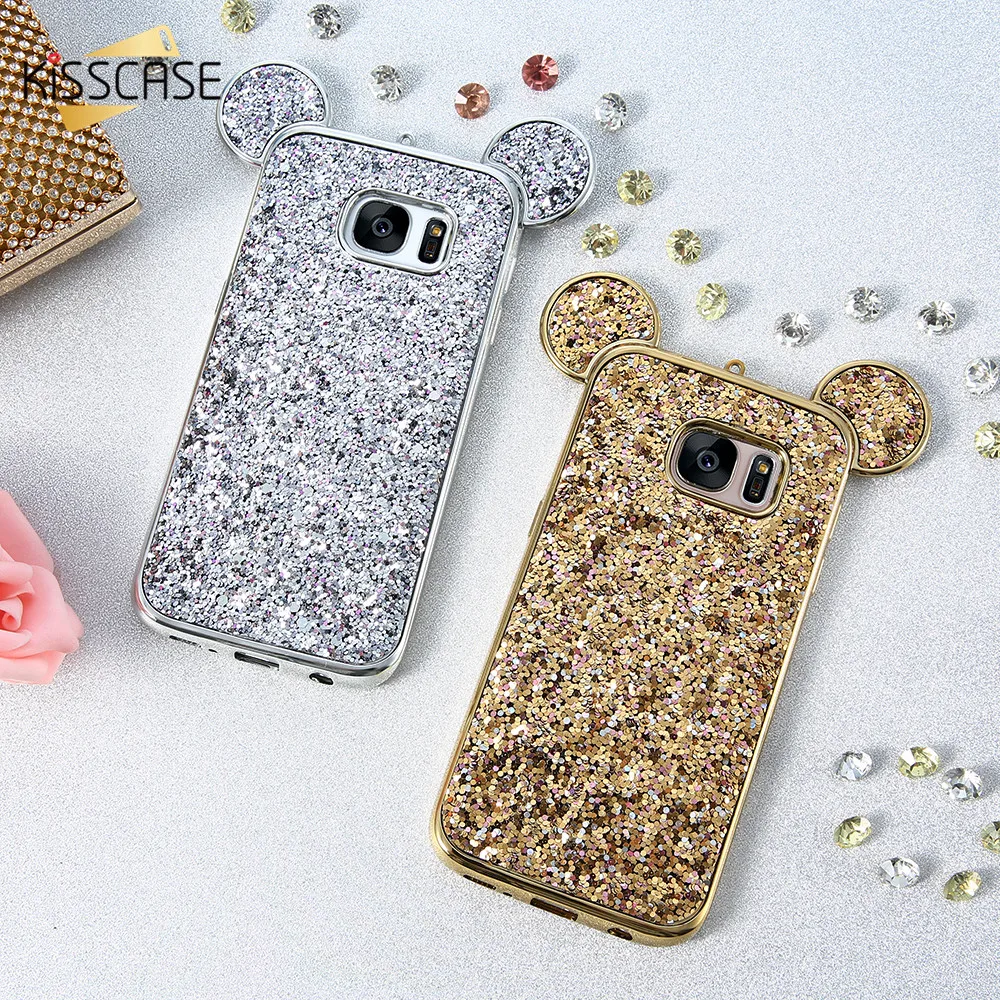 Корпус для KISSCASE Samsung Galaxy S8 Plus S6 S7 Edge Mickey Mouse Плакировочная рамка edge |