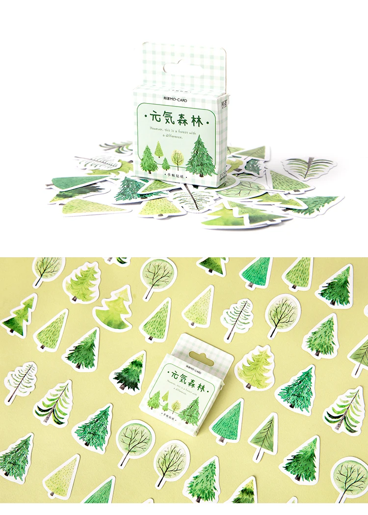 45 шт./кор. Fores green tree стикер мультяшка Клейкая Бумажная Наклейка для творчества Подарочная открытка ручной работы Альбом инструменты для наклеивания вырезок Украшение Наклейка