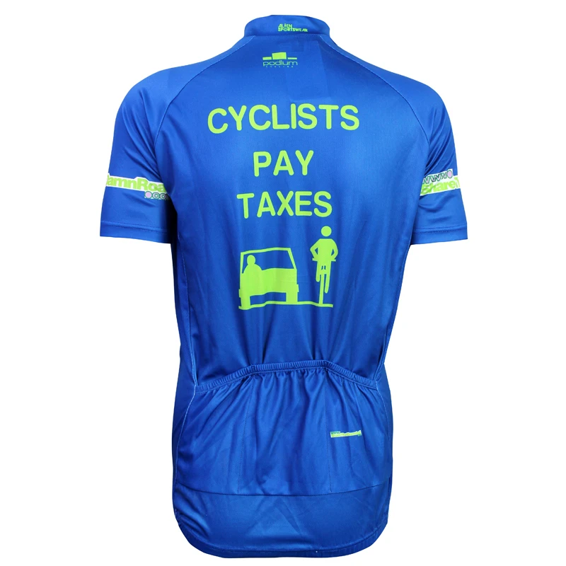 2018 Велоспорт Джерси с коротким рукавом велосипедисты платить налоги Спортивная
