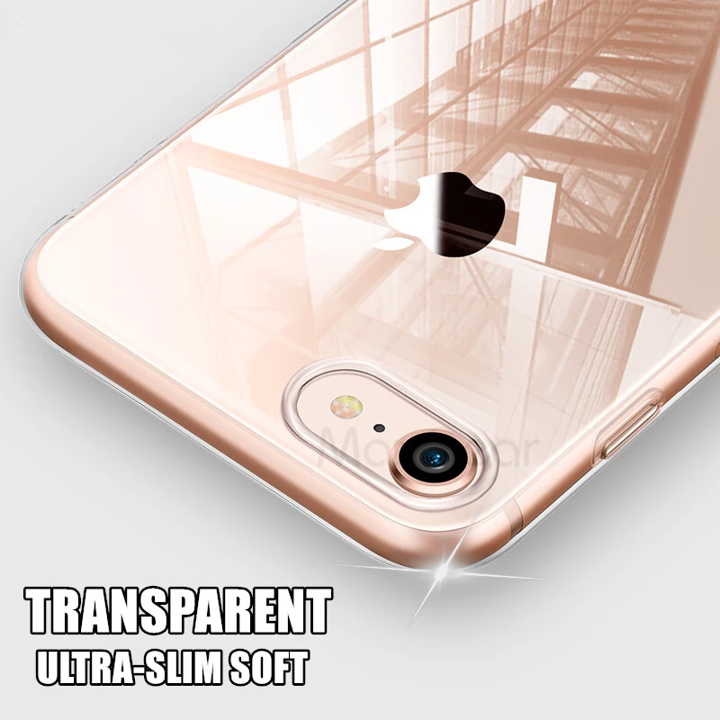 Чехол для Apple iPhone 6, 6 S, 7, 8 Plus, чехол, Мягкие силиконовые прозрачные, TPU, задняя крышка, чехол для iPhone 8 Plus, чехол для iPhone7