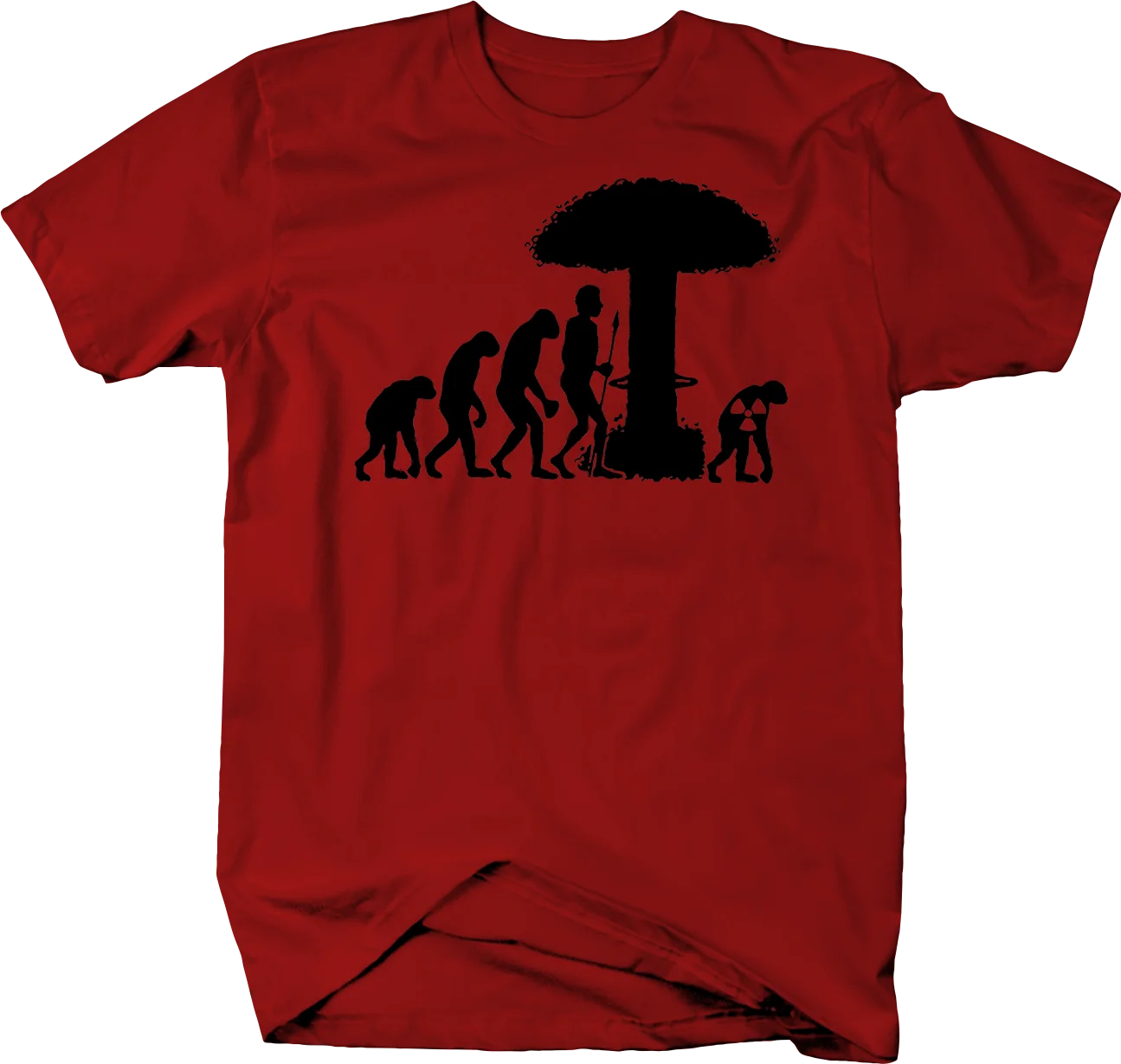 

Evolution of Man Nuclear Explosion Reset Tshirt Funny Graphic Tees Men