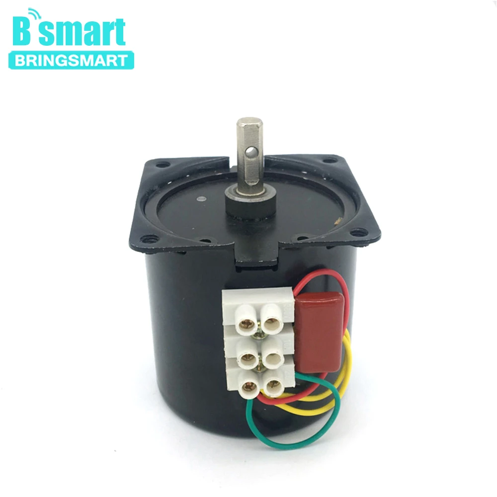 Bringsmart 60KTYZ 110 В/220 В низкая скорость 2,5 об/мин синхронный двигатель переменного тока электро высокий крутящий момент металлический редуктор мотор для барбекю