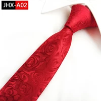 2018 new red rose pattern ties mens trendy 8cm striped wedding office ties ties for men gifts