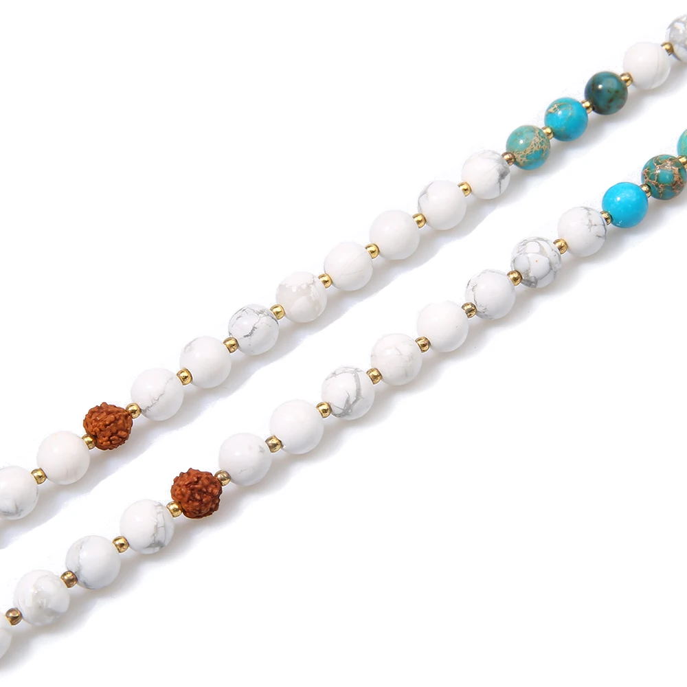SHINUS BOHO классическое массивное ожерелье с натуральным целебным камнем Mala ручная
