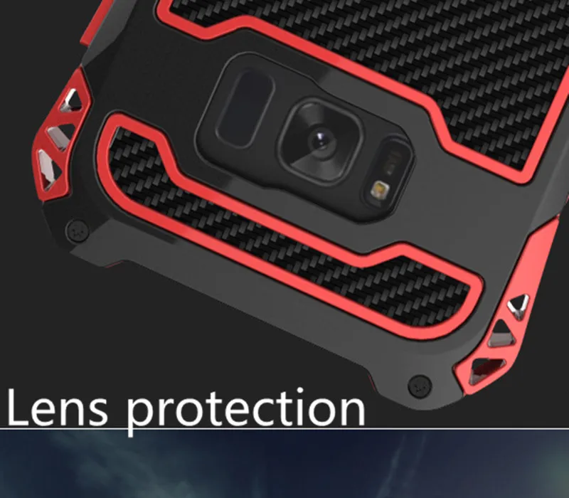 note 8 R-JUST For Galaxy S8 Plus S9 s9 plus Shockproof Dustproof Carbon Fiber Metal Armor Case Samsung Note 9 | Мобильные телефоны