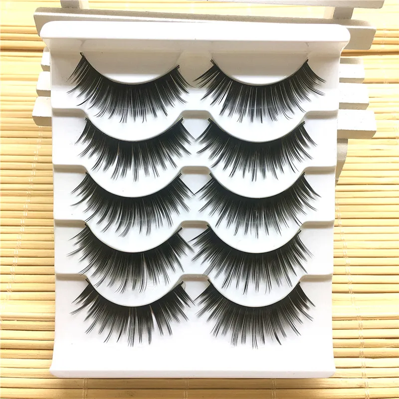 5 пар модные новые черные толстые накладные ресницы ручной работы Длинные