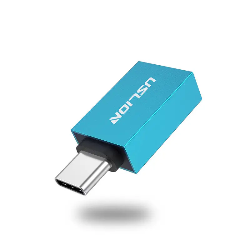 USLION usb type c для Usb 3,0 адаптер OTG type C кабель конвертер для samsung Galaxy S8 S9 OTG адаптер Поддержка передачи данных - Цвет: Синий