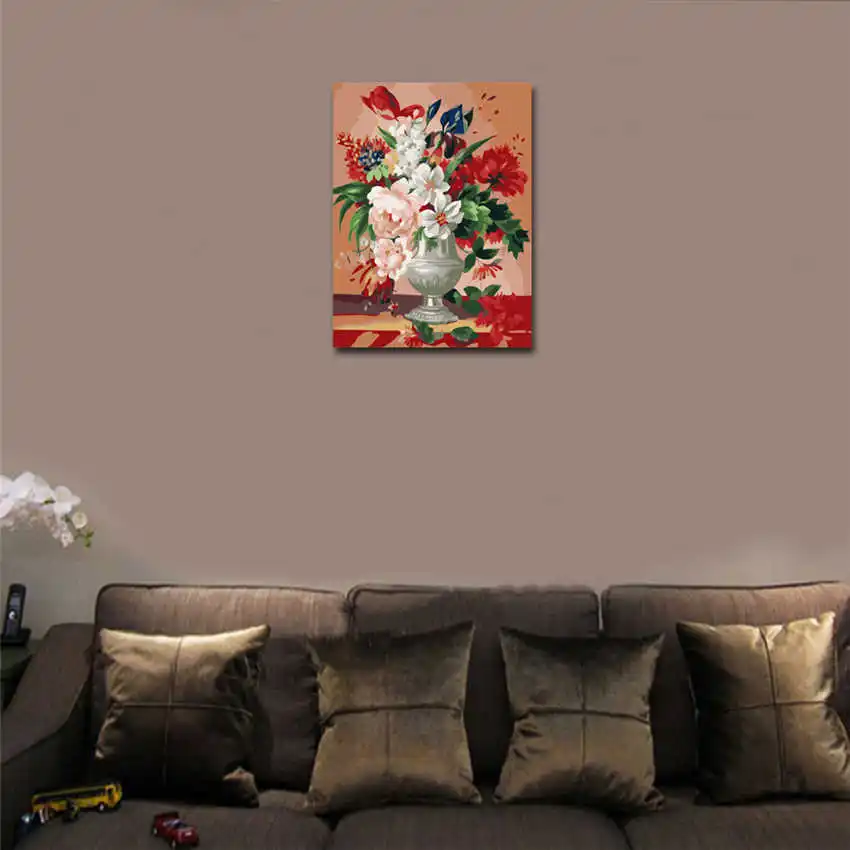 RIHE цветы Цветущая краска ing по номерам роза DIY масляная на холсте Cuadros Decoracion
