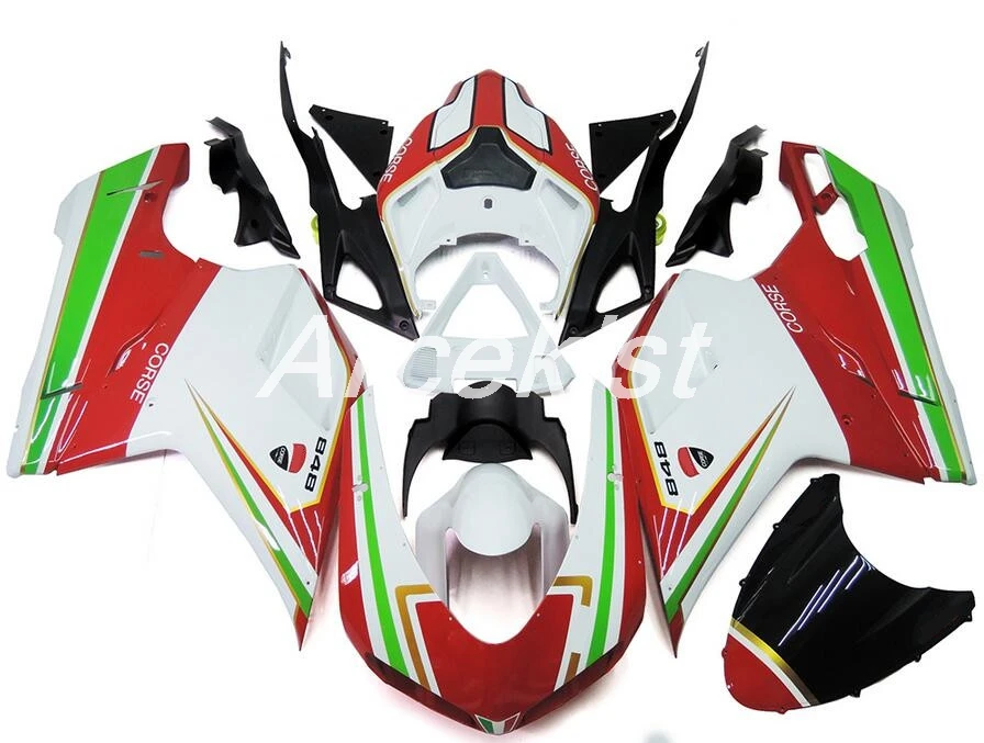 

New ABS Injection Mold Full Fairings Kit Fit for Ducati 848 1098 1198 1198s 2007 - 2012 custom hot sales red green