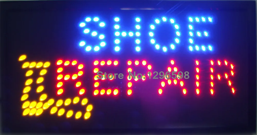 

CHENXI Led shoe repair shop open neon sign custom led sign 10*19 inch semi-outdoor Ultra Bright advertising Running signage
