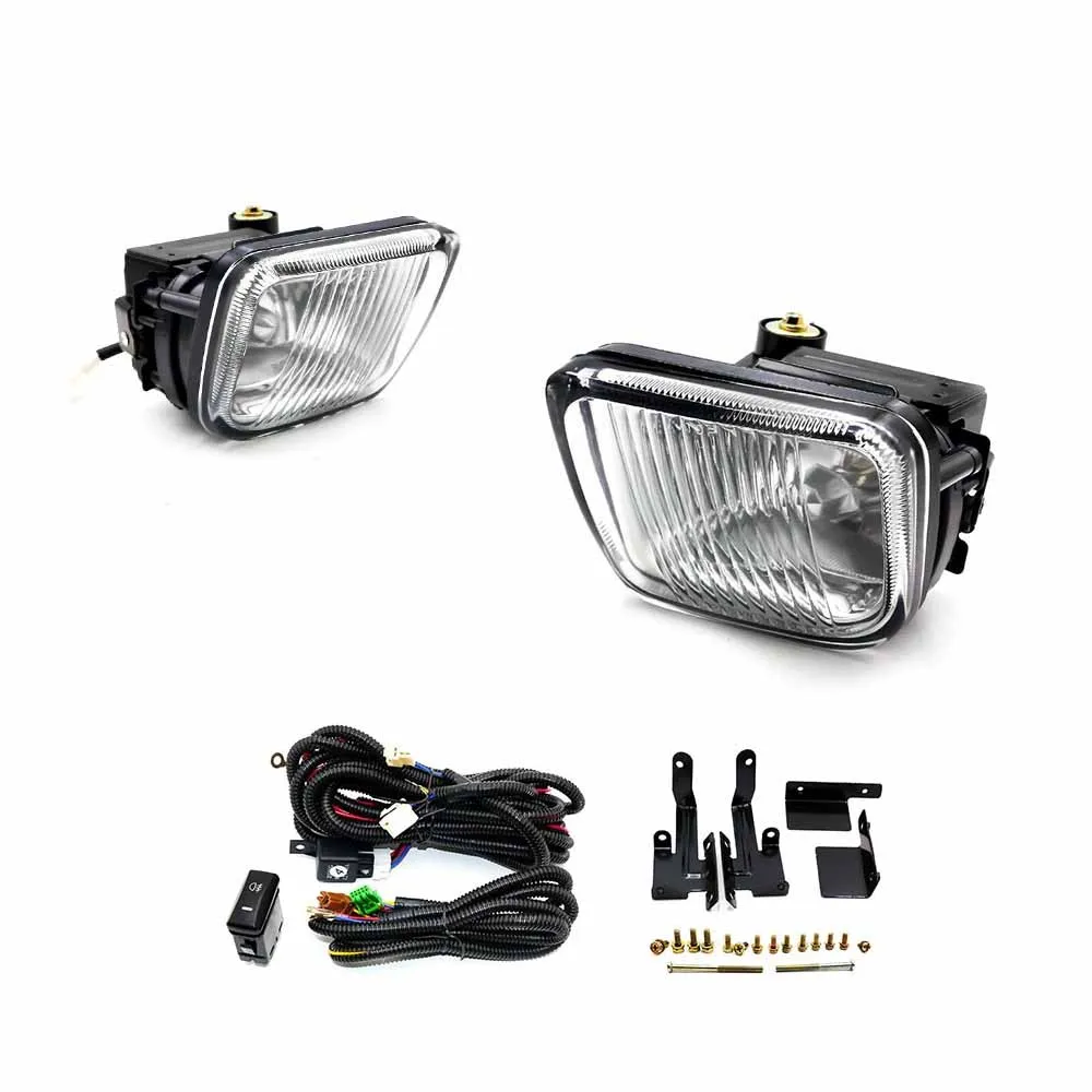 Белый JDM Противотуманные фары для Honda Civic EK 1996 97 98 2 3 4DR Противотуманные фары дальнего света с выключателем желтый прозрачный - Цвет: Белый