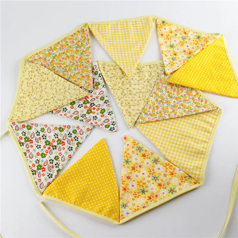 Новые Желтые тканевые флаги баннеры для свадебного декора вечеринки гирлянды